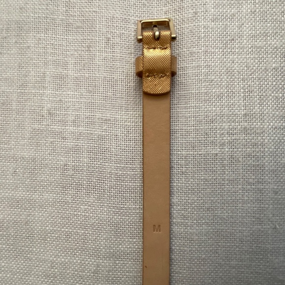 J.Crew Metallic Gold Leather Adjustable Belt Size M NEW - Picture 5 of 12